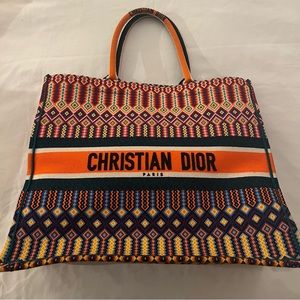 Christian Dior Limited Edition Large Orange Book Bag